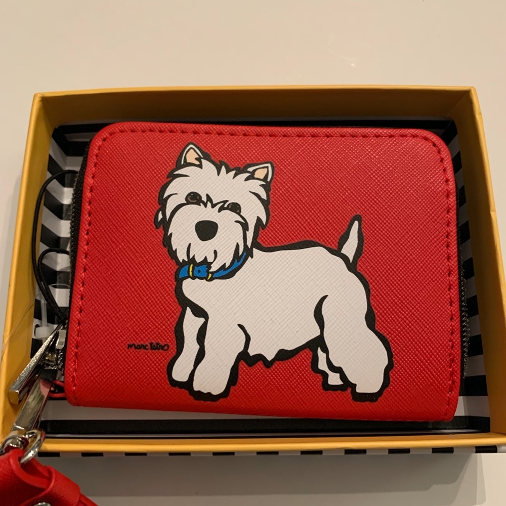 Marc Tetro Red Westie Terrier Wallet / Wristlet--New in Box